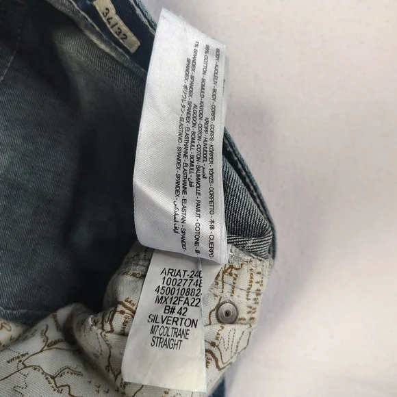 Ariat M7 Rocker Jeans Mens 34x32 Stretch Slim Fit Straight Coltrane Medium Wash - Picture 8 of 14